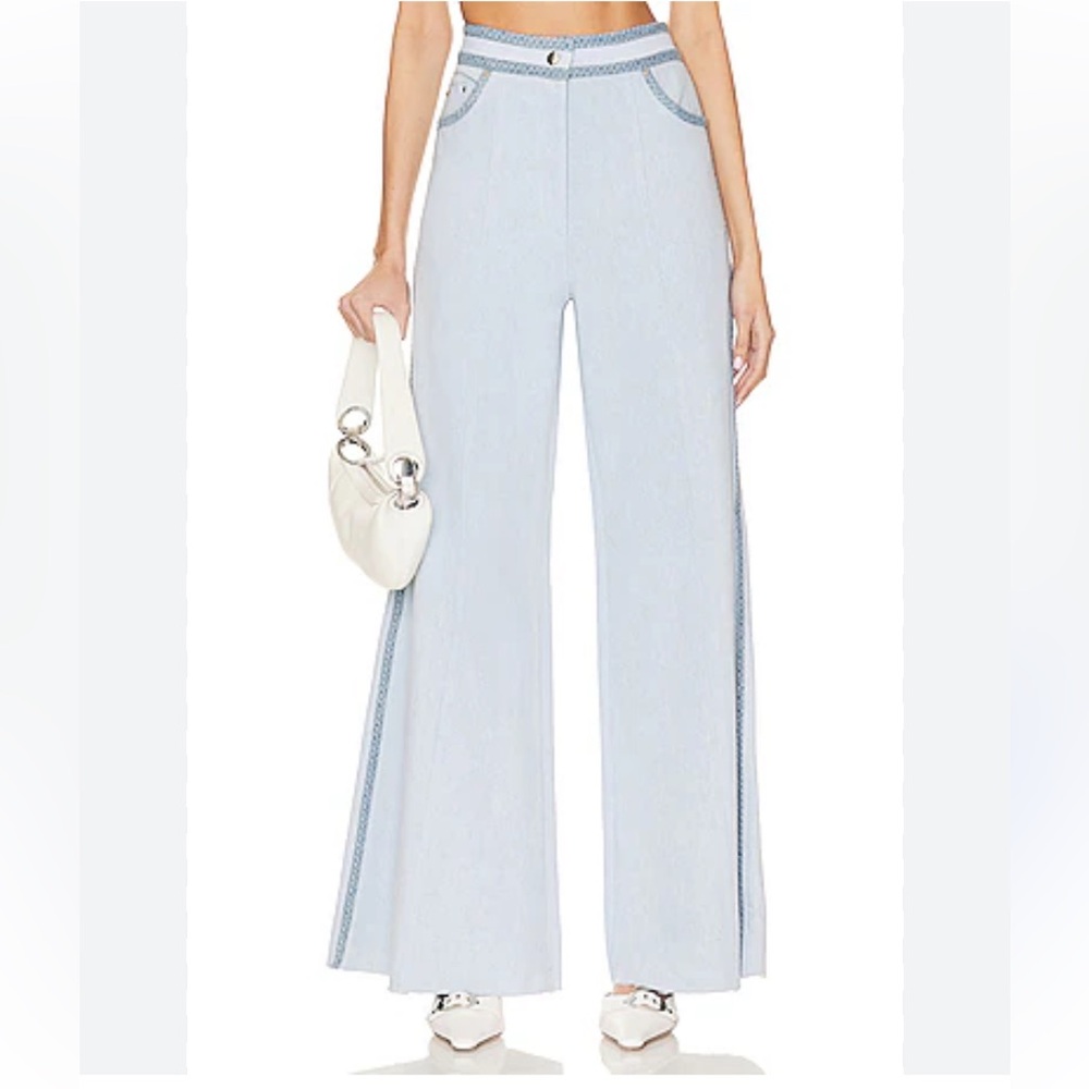 Sabina Musayev Light Blue Wide Leg Jeans